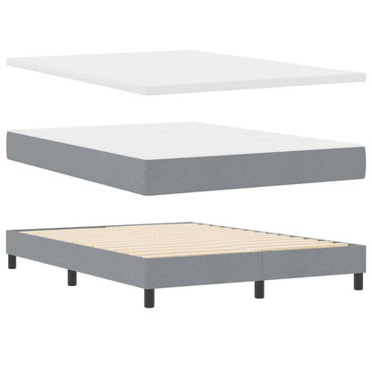Letto a molle con testiera Grigio chiaro 200 x 140 cm Tessuto | homemem39