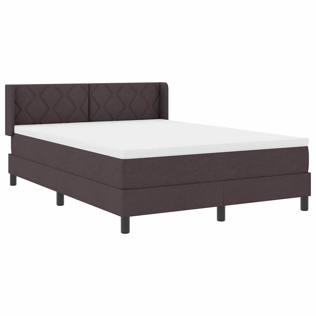Letto box spring con materasso Marrone Scuro 140 x 200 cm