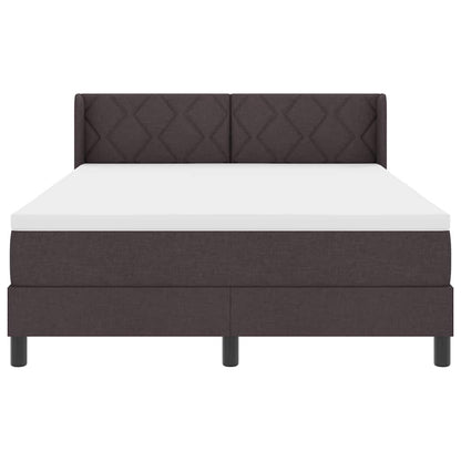 Letto box spring con materasso Marrone Scuro 140 x 200 cm