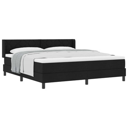 Letto a molle con testiera Nero 200 x 180 cm Tessuto