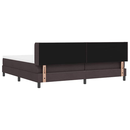Letto a molle con testiera Marrone Scuro 200 x 200 cm Tessuto | homemem39