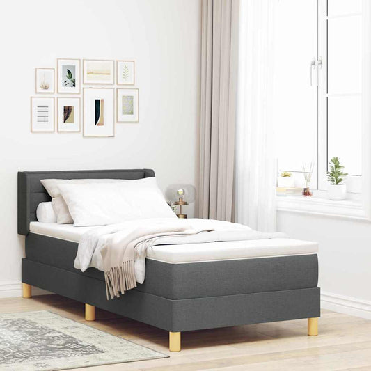 Letto a molle con materasso Grigio scuro 200 x 80 cm Tessuto | homemem39