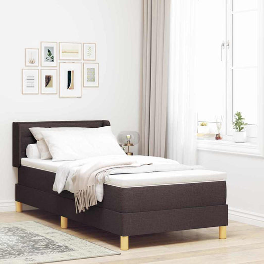 Letto a molle con materasso Marrone Scuro 200 x 80 cm Tessuto