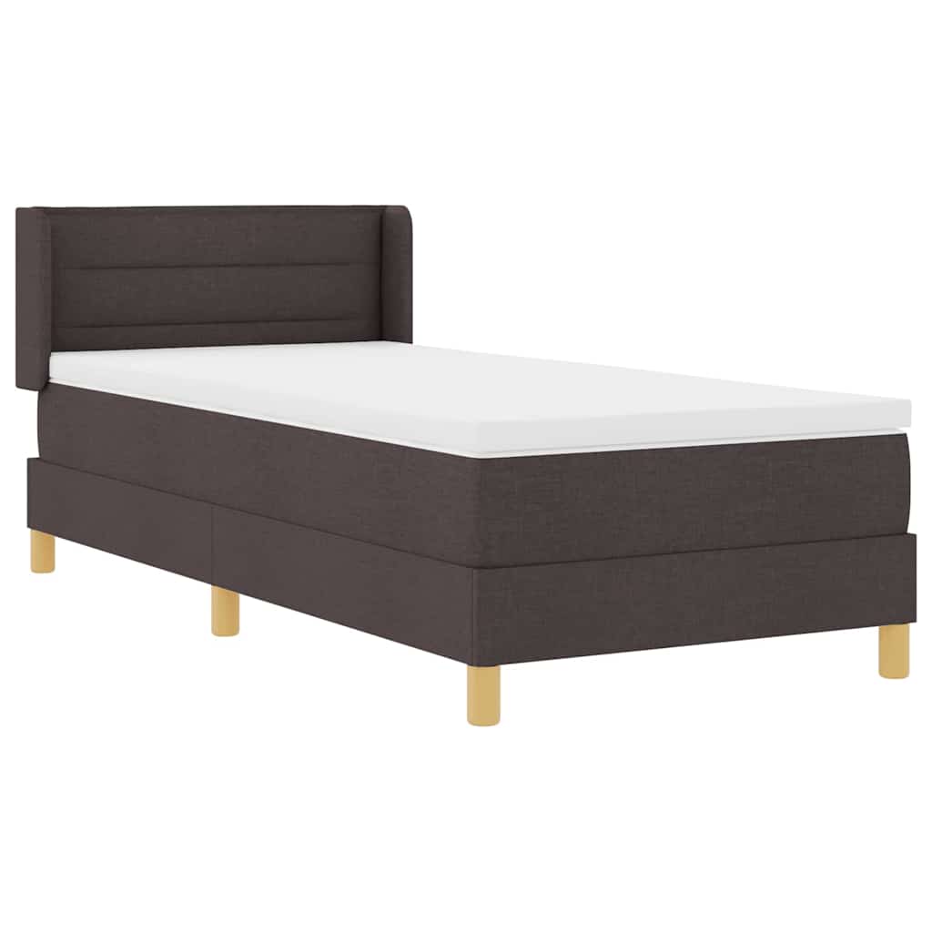 Letto a molle con materasso Marrone Scuro 200 x 80 cm Tessuto | homemem39
