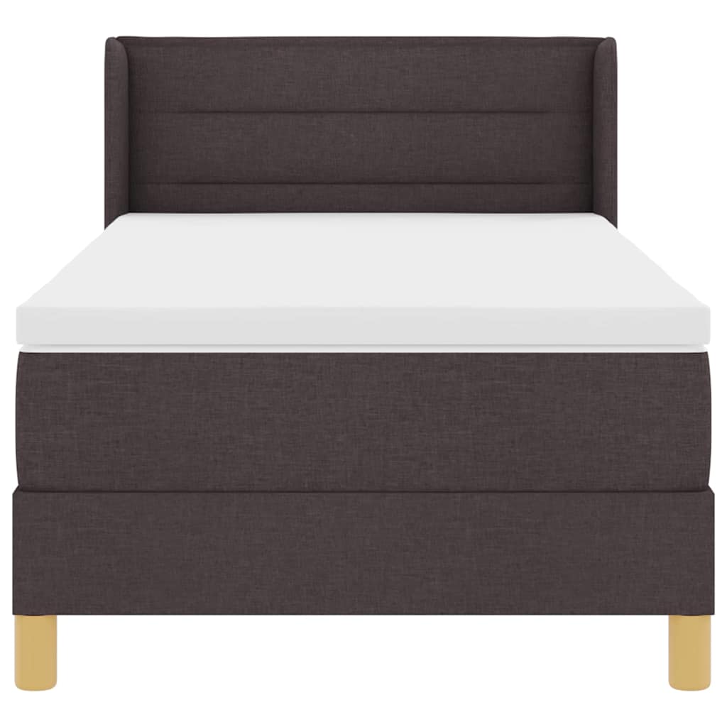 Letto a molle con materasso Marrone Scuro 200 x 80 cm Tessuto | homemem39