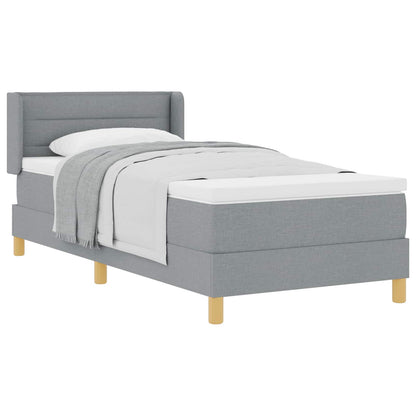 Letto a molle con testiera Grigio chiaro 190 x 90 cm Poliestere