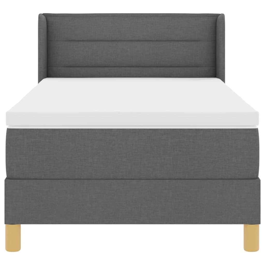 Letto a molle con materasso Grigio scuro 190 x 90 cm Tessuto | homemem39