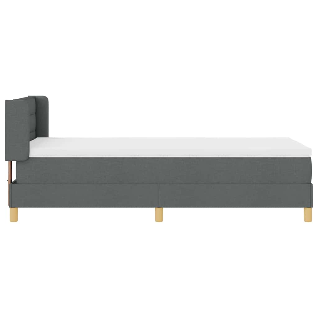 Letto a molle con materasso Grigio scuro 190 x 90 cm Tessuto | homemem39