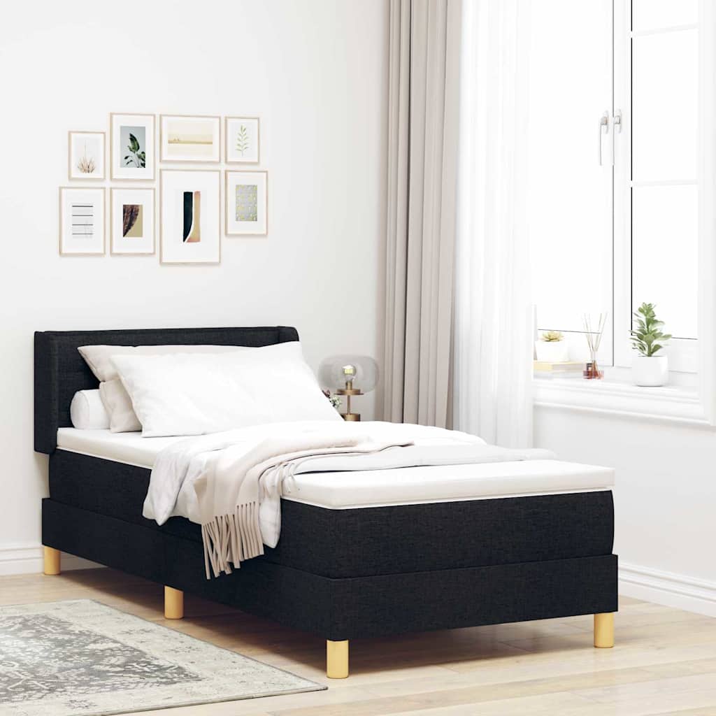 Letto a molle con materasso Nero 190 x 90 cm Tessuto | homemem39