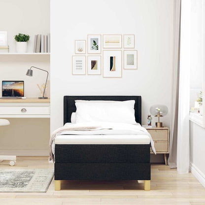 Letto a molle con materasso Nero 190 x 90 cm Tessuto | homemem39