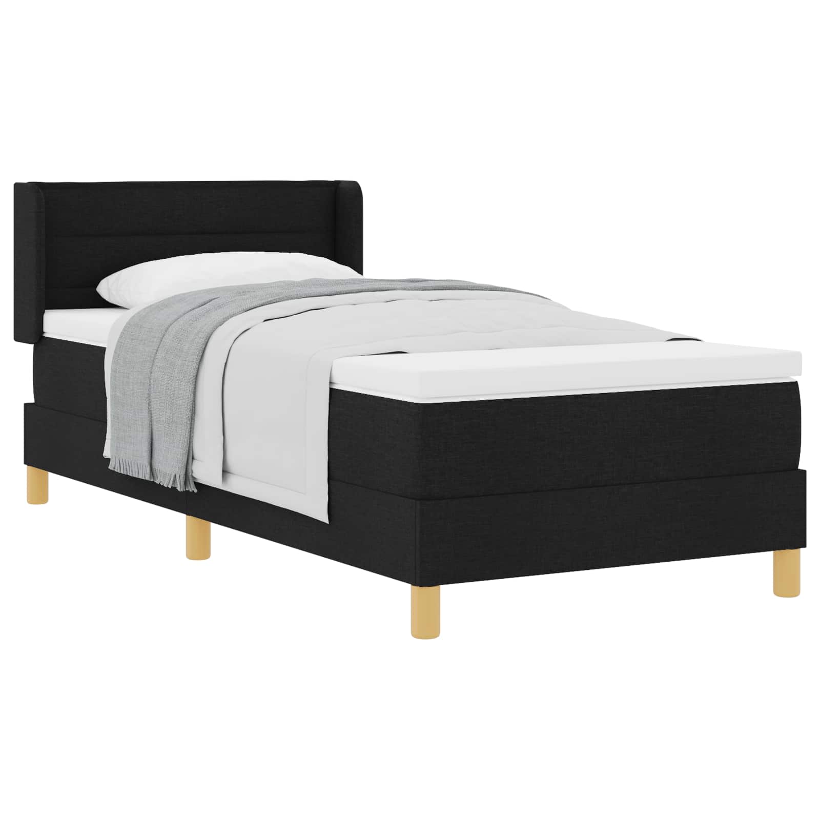 Letto a molle con materasso Nero 190 x 90 cm Tessuto | homemem39
