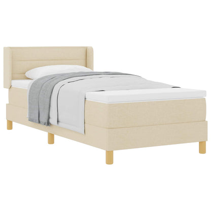 Letto a molle con materasso Crema 190 x 90 cm Tessuto | homemem39