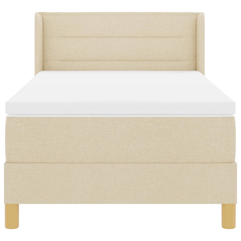 Letto a molle con materasso Crema 190 x 90 cm Tessuto | homemem39