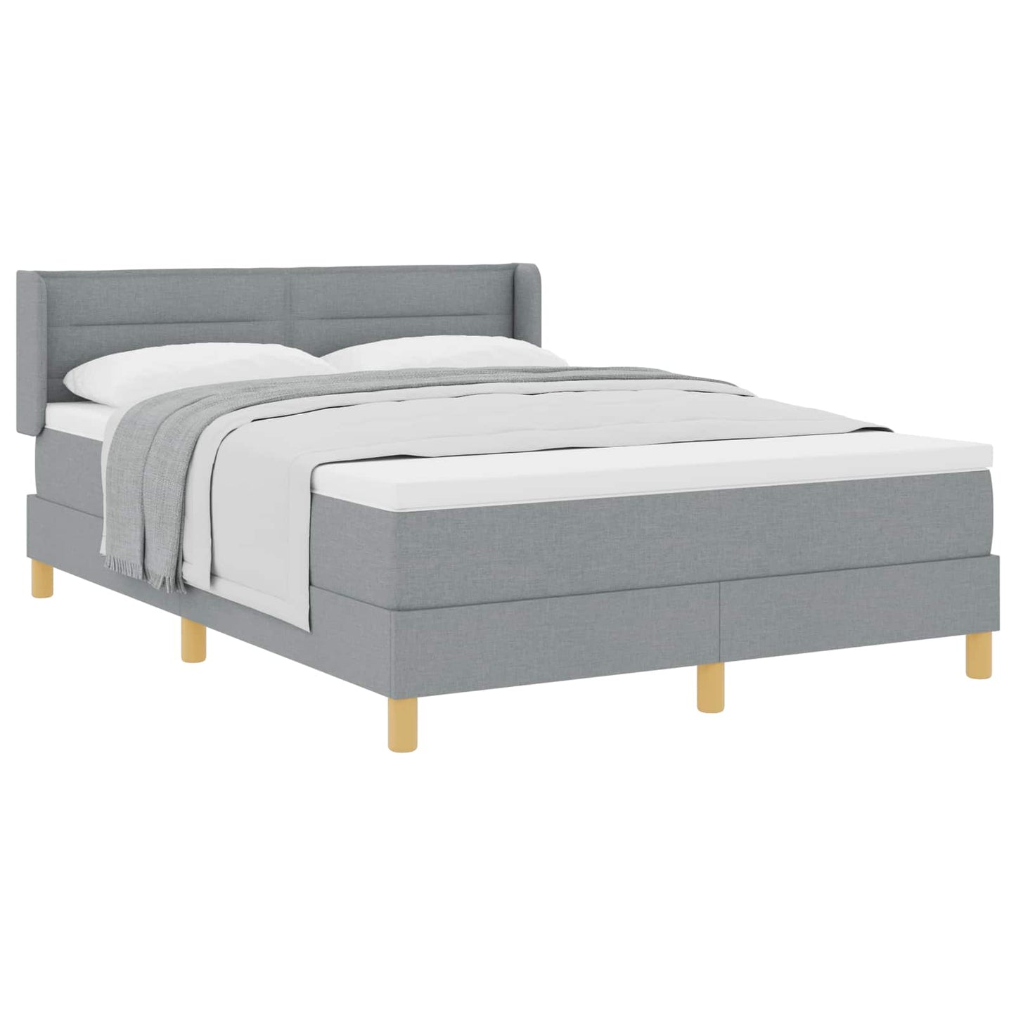 Letto a molle con materasso Grigio chiaro 190 x 140 cm Tessuto | homemem39