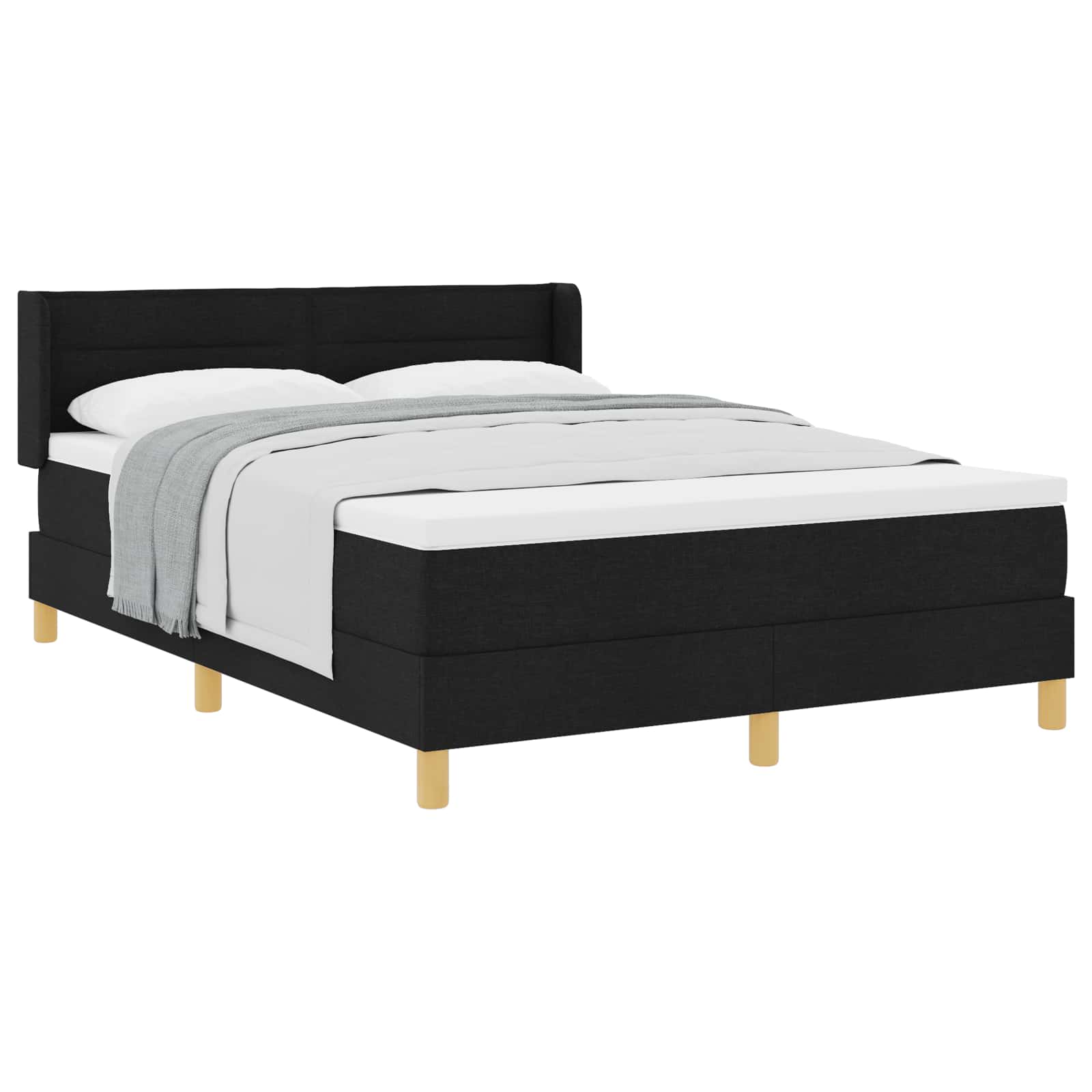 Letto a molle con materasso Nero 190 x 140 cm Tessuto | homemem39