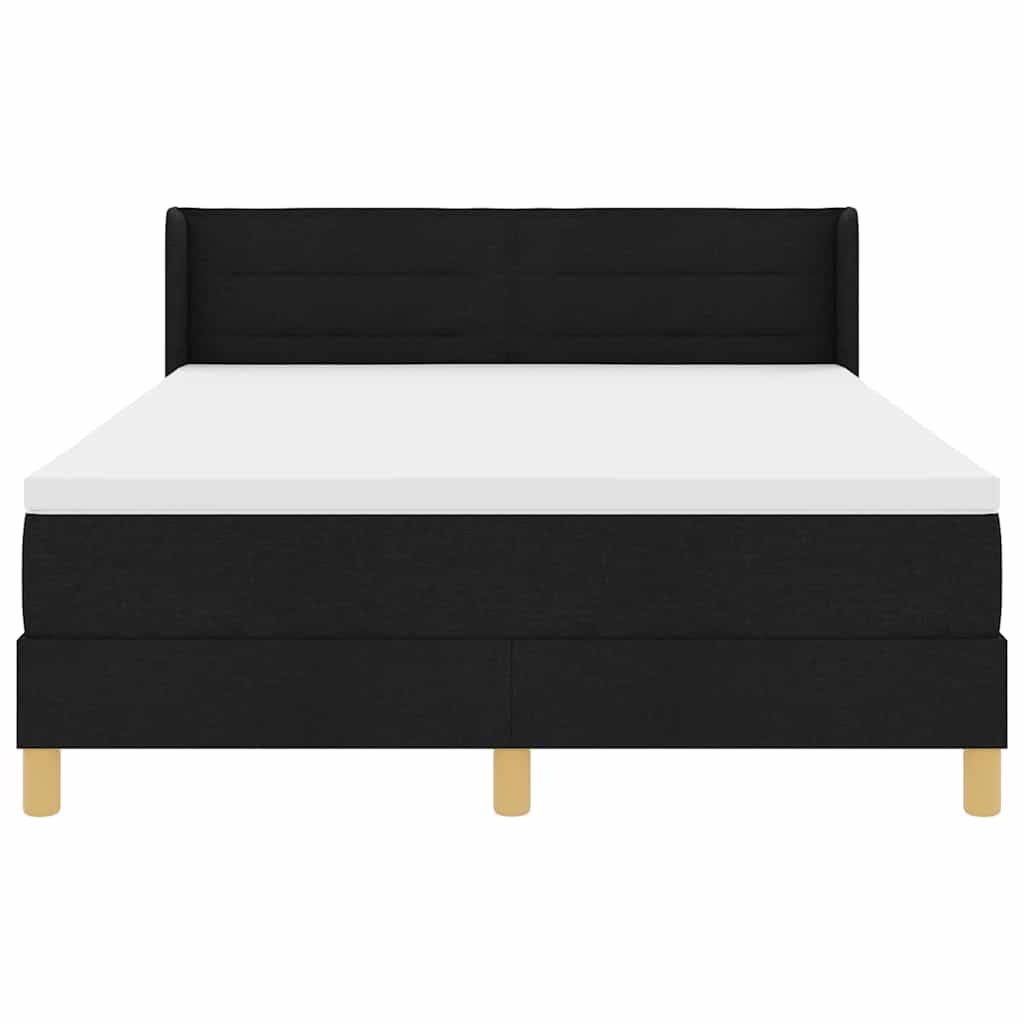 Letto a molle con materasso Nero 190 x 140 cm Tessuto | homemem39