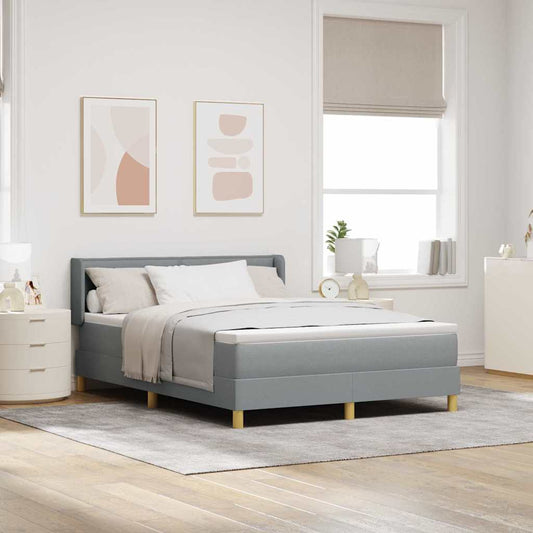 Letto a molle con materasso Grigio chiaro 200 x 140 cm Tessuto | homemem39