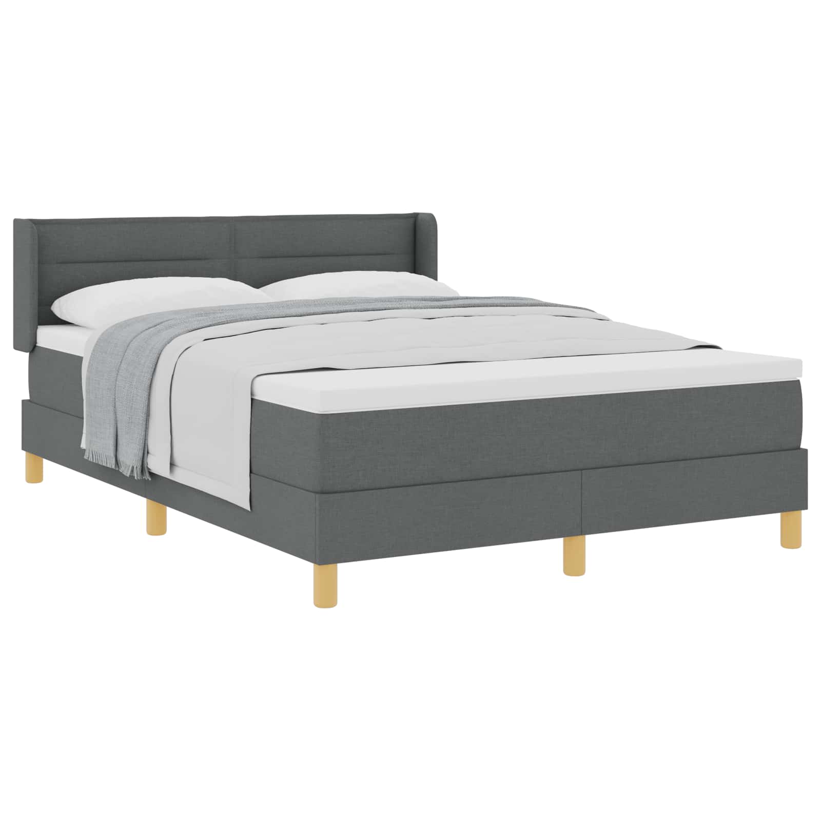 Letto a molle con materasso Grigio scuro 200 x 140 cm Tessuto | homemem39