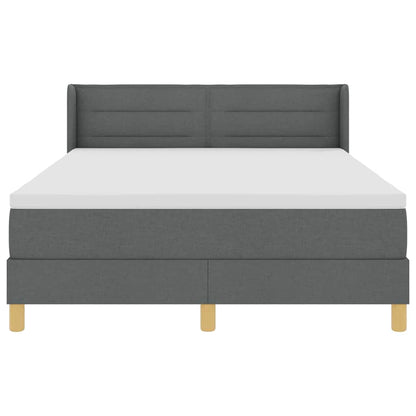 Letto a molle con materasso Grigio scuro 200 x 140 cm Tessuto | homemem39