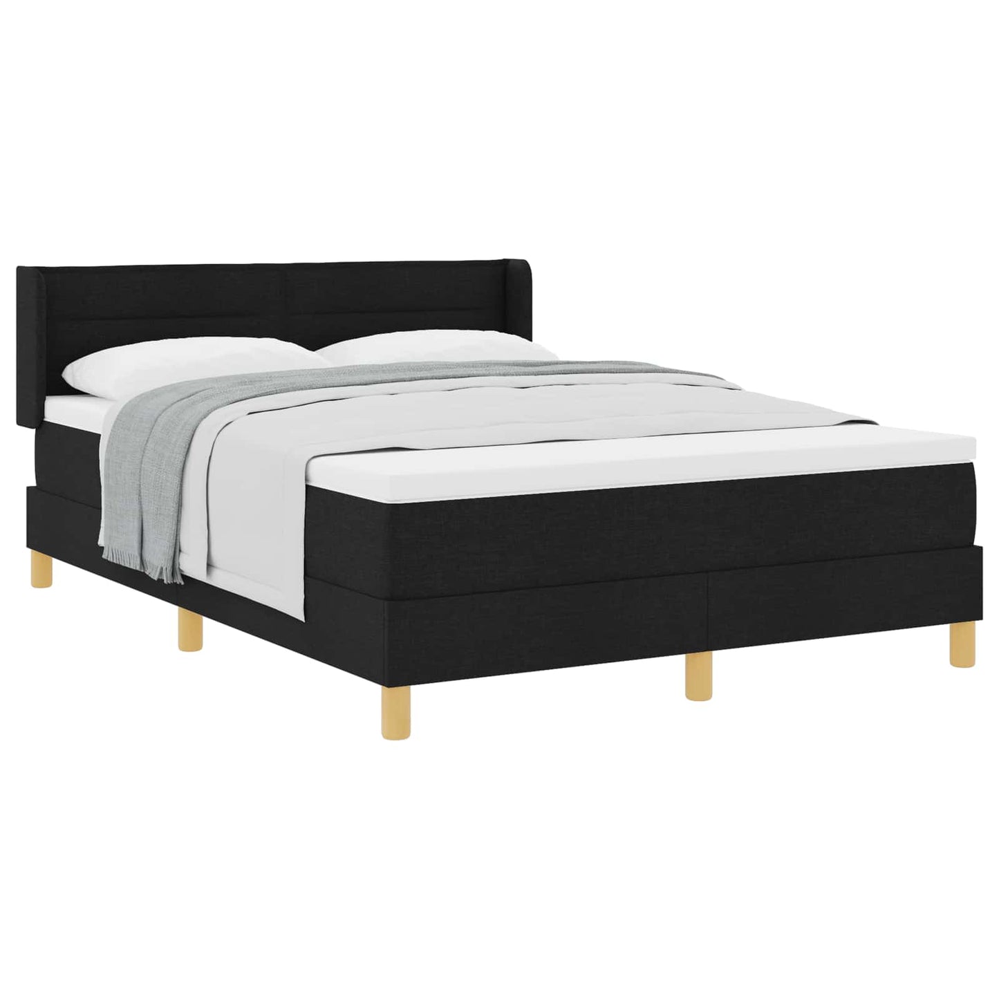 Letto a molle con materasso Nero 200 x 140 cm Tessuto | homemem39