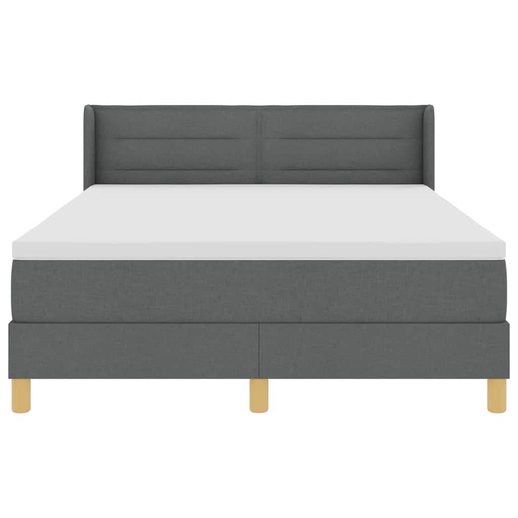 Letto a molle con materasso Grigio scuro 200 x 160 cm Tessuto | homemem39