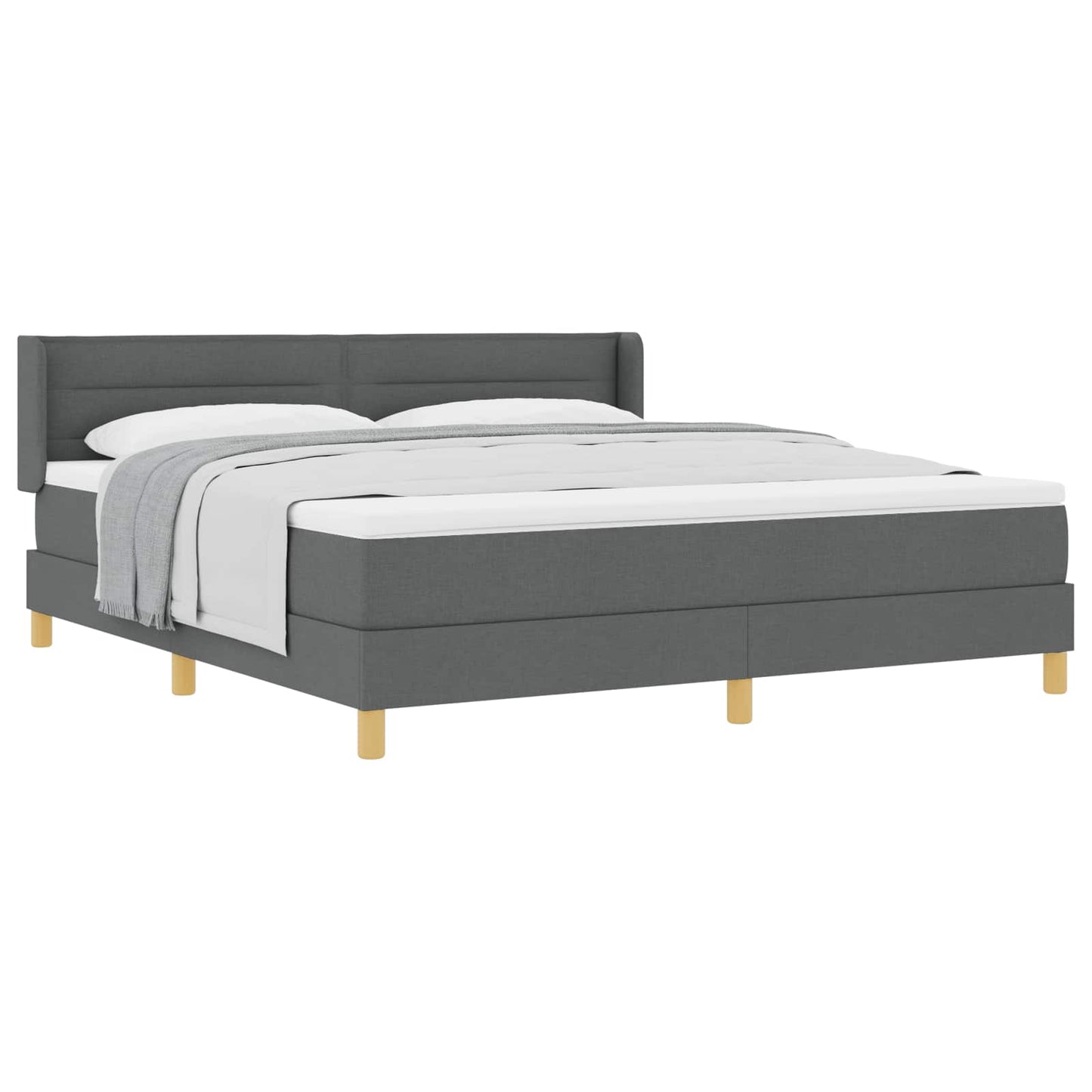 Letto a molle con materasso Grigio scuro 200 x 180 cm Tessuto | homemem39