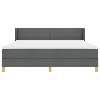 Letto a molle con materasso Grigio scuro 200 x 180 cm Tessuto | homemem39