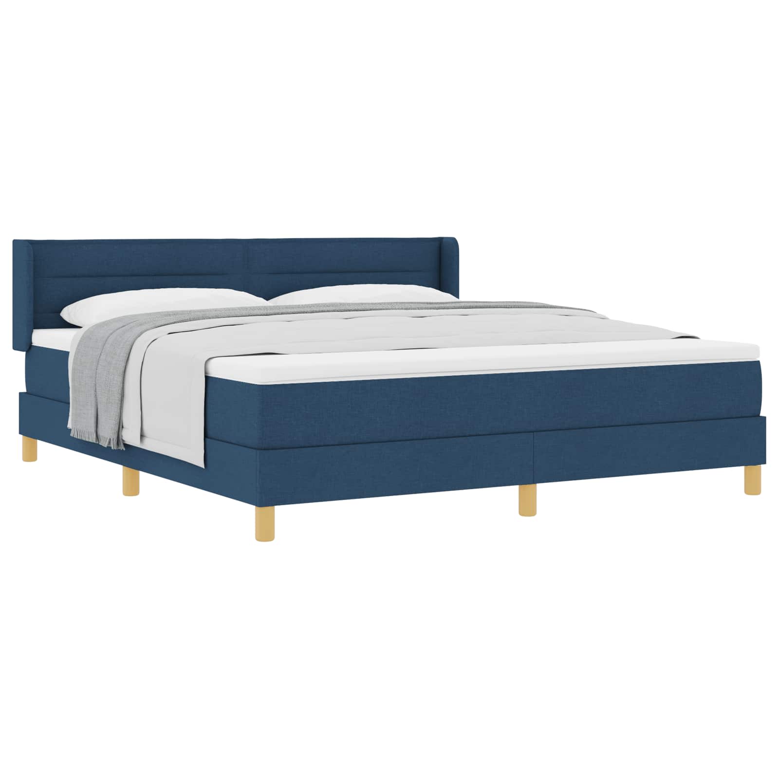 Letto a molle con materasso Blu 200 x 180 cm Tessuto | homemem39