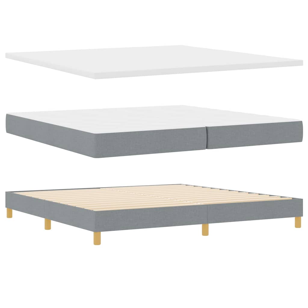 Letto a molle con materasso Grigio chiaro 200 x 200 cm Tessuto | homemem39