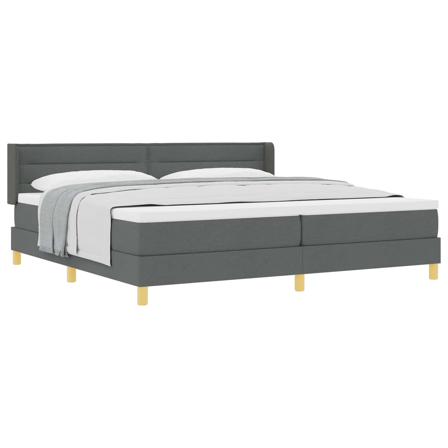 Letto a molle con materasso Grigio scuro 200 x 200 cm Tessuto