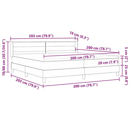 <strong>Letto a Molle< / strong> Grigio scuro 200 x 200 cm