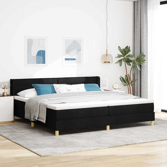 Letto a molle con materasso Nero 200 x 200 cm Tessuto | homemem39