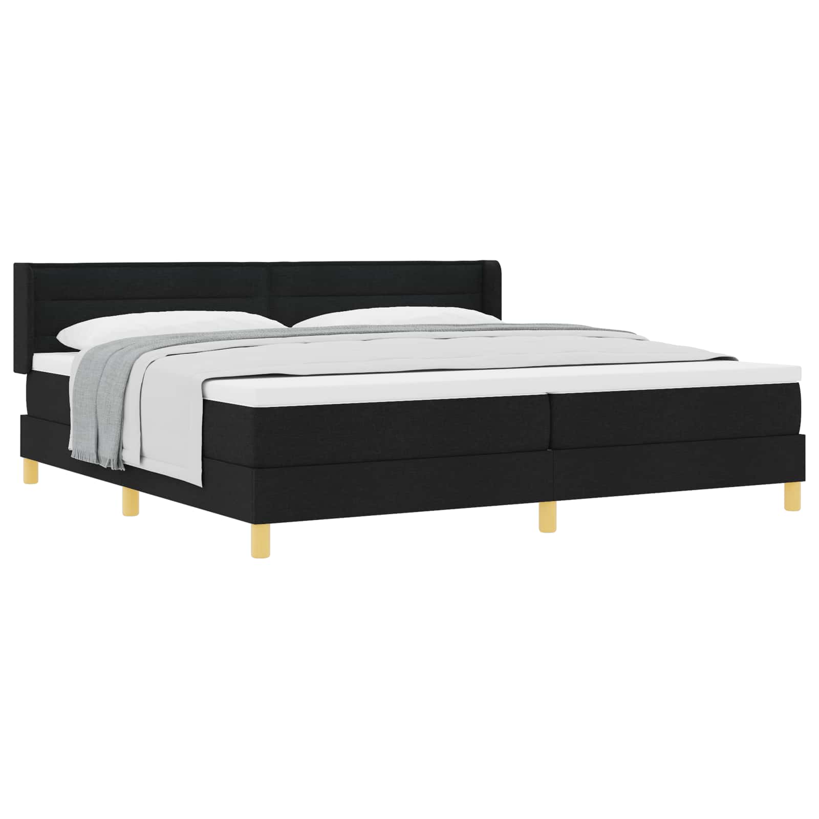 Letto a molle con materasso Nero 200 x 200 cm Tessuto | homemem39