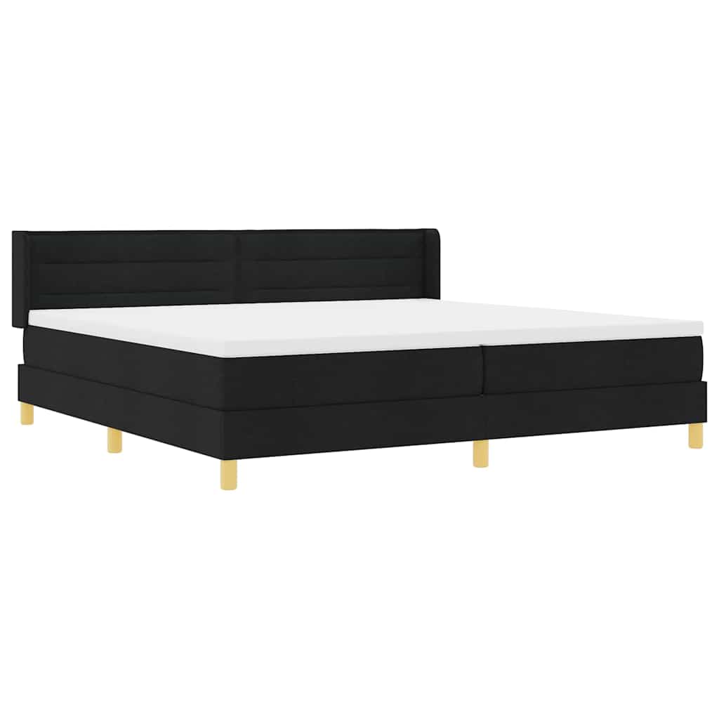 Letto a molle con materasso Nero 200 x 200 cm Tessuto | homemem39