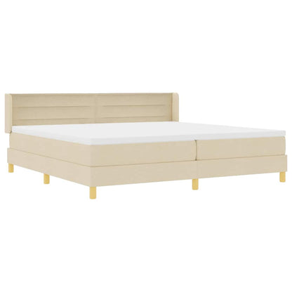 Letto a molle con materasso Crema 200 x 200 cm Tessuto | homemem39