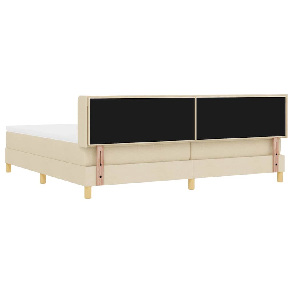 Letto a molle con materasso Crema 200 x 200 cm Tessuto | homemem39