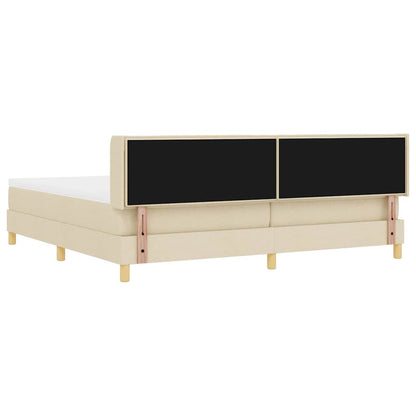 Letto a molle con materasso Crema 200 x 200 cm Tessuto | homemem39