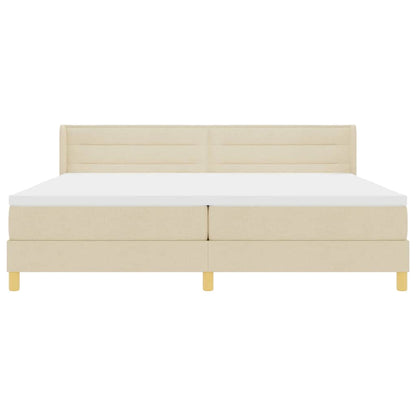 Letto a molle con materasso Crema 200 x 200 cm Tessuto | homemem39