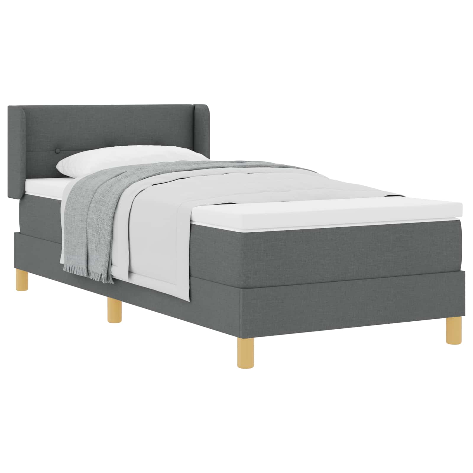 Letto a molle con materasso Grigio scuro 200 x 80 cm Tessuto | homemem39