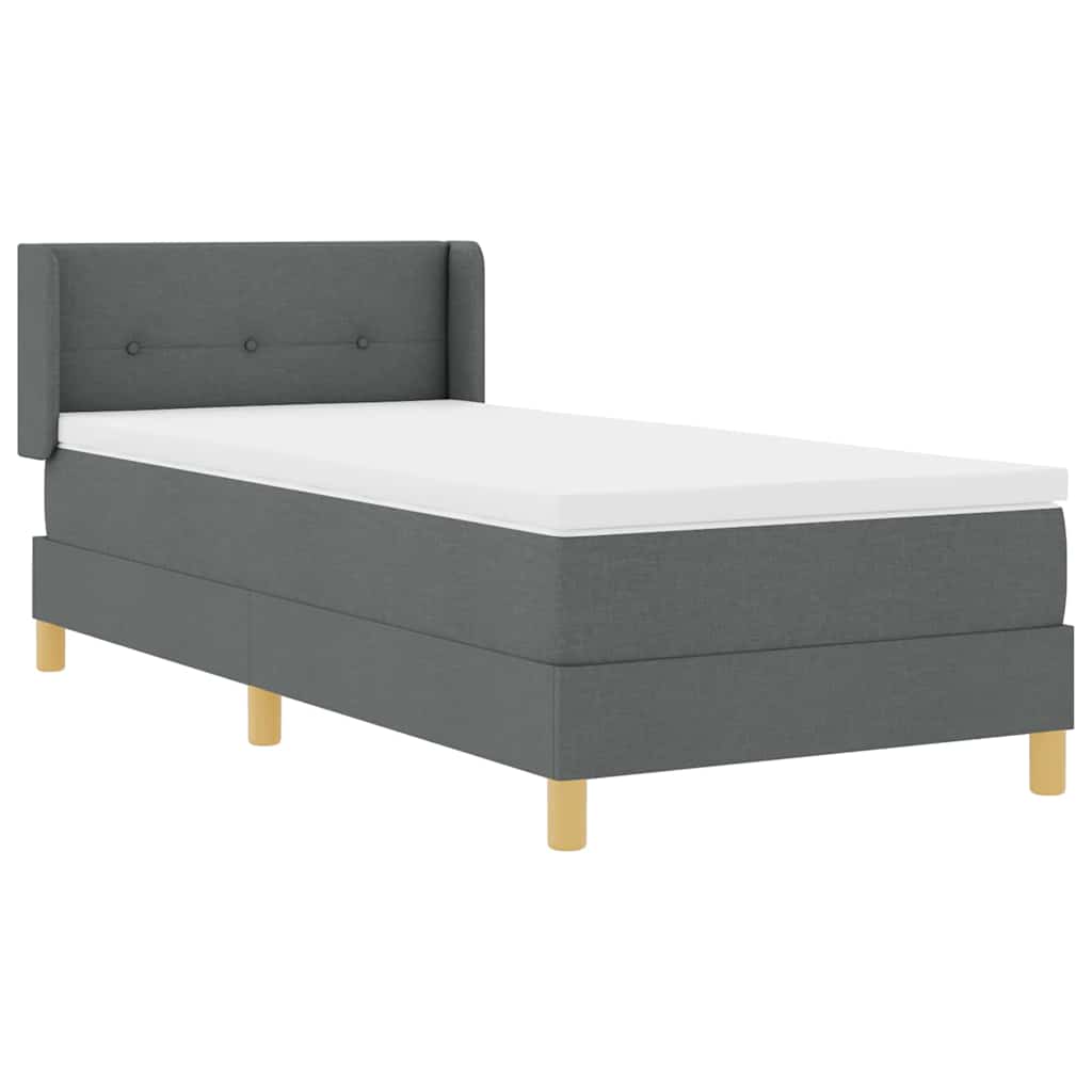 Letto a molle con materasso Grigio scuro 200 x 80 cm Tessuto | homemem39