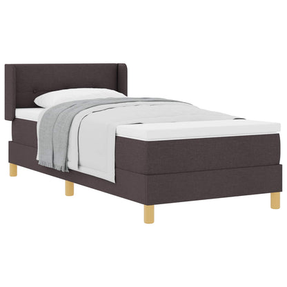 Letto a molle con materasso Marrone Scuro 200 x 80 cm Tessuto | homemem39