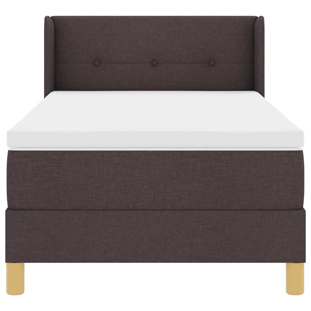 Letto a molle con materasso Marrone Scuro 200 x 80 cm Tessuto | homemem39