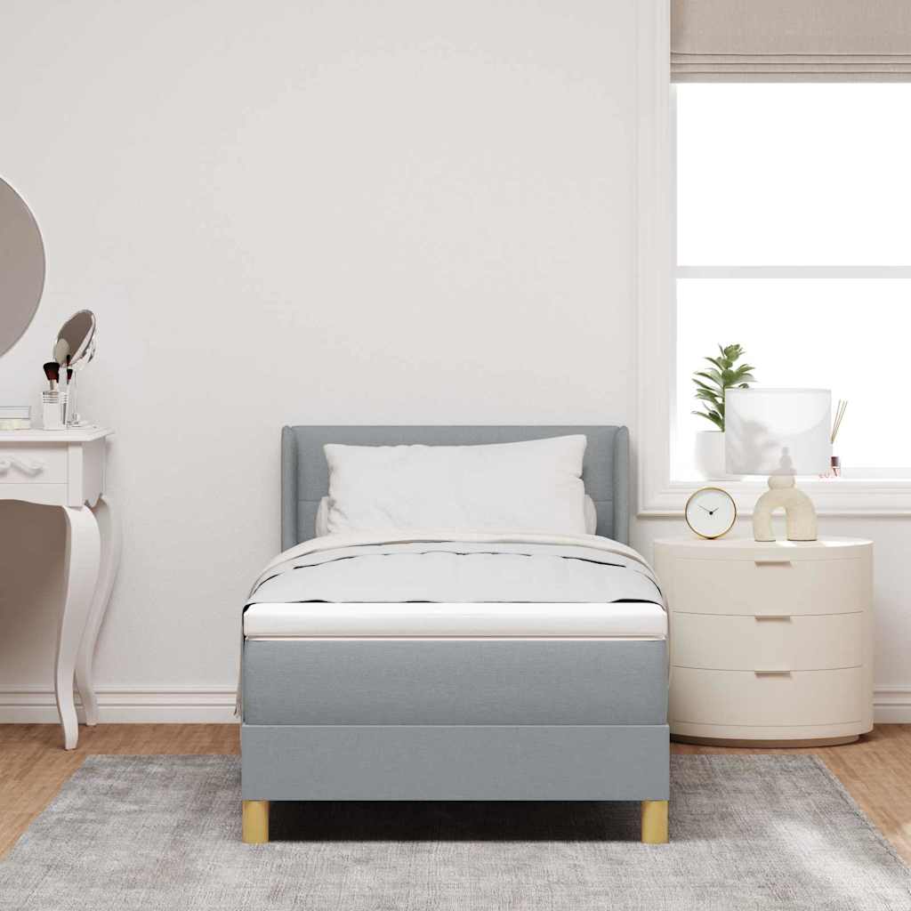 Letto a molle con materasso Grigio chiaro 190 x 90 cm Tessuto | homemem39