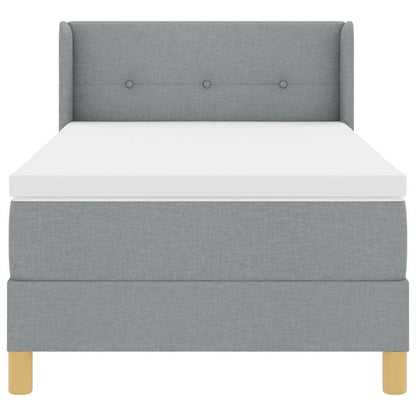 Letto a molle con testiera Grigio chiaro 190 x 90 cm Poliestere