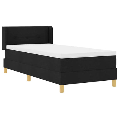 Letto a molle con materasso Nero e Bianco 90 x 190 cm Tessuto