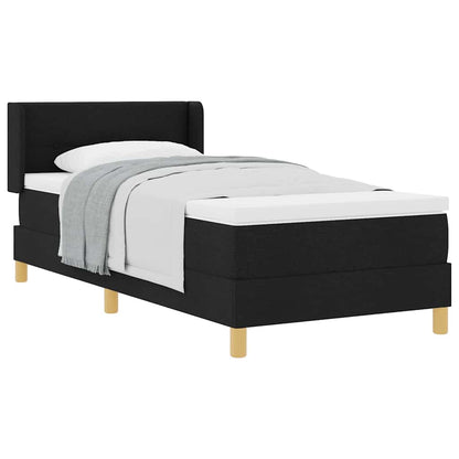 Letto a molle con materasso Nero e Bianco 90 x 190 cm Tessuto
