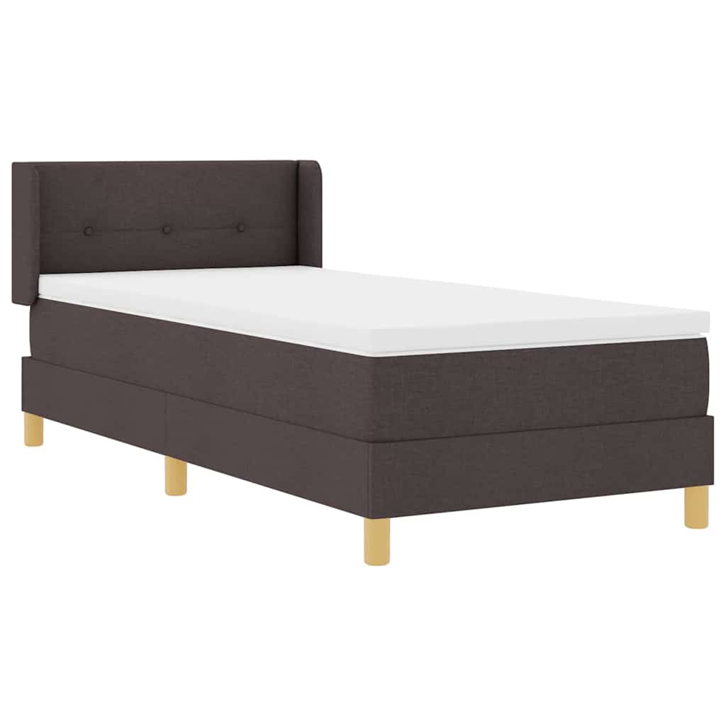 Letto a molle con testiera Marrone Scuro 190 x 90 cm Tessuto | homemem39