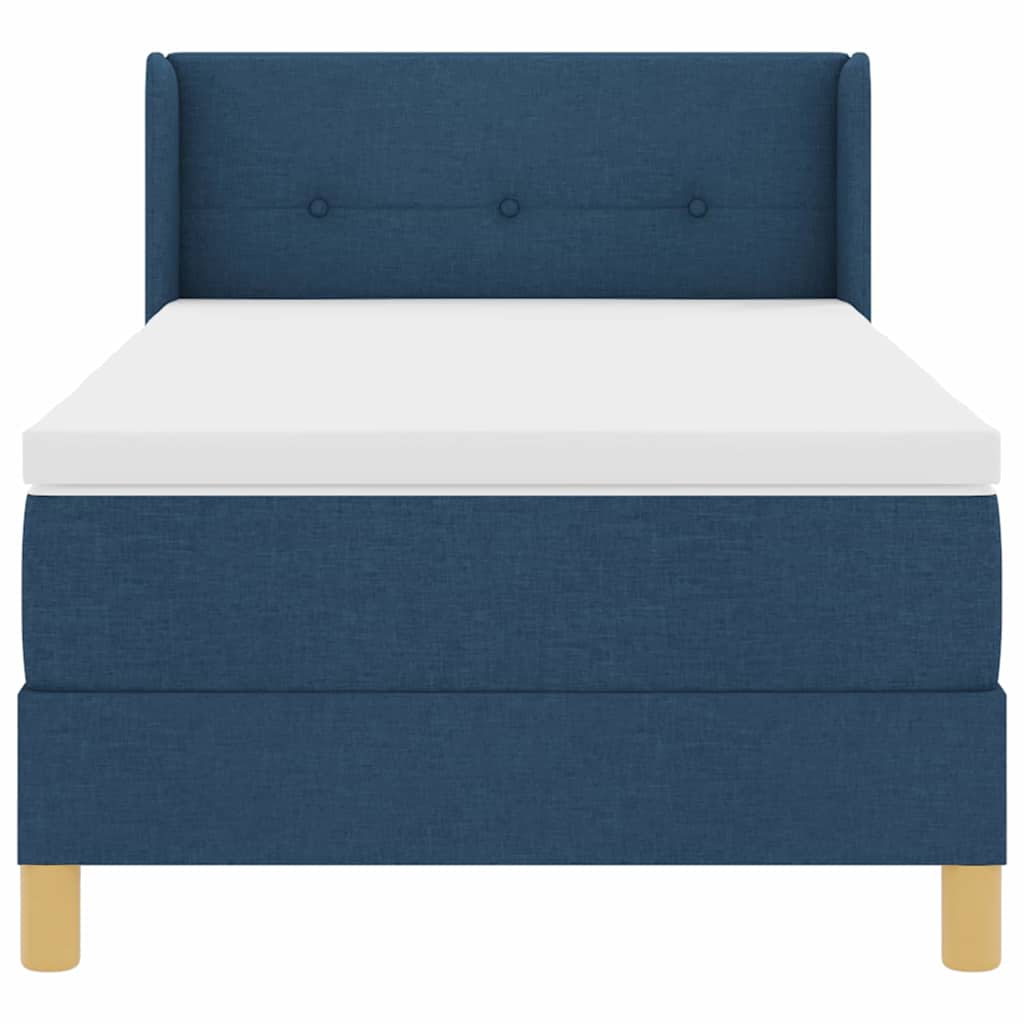 Letto a molle con testiera Blu 190 x 90 cm Tessuto | homemem39