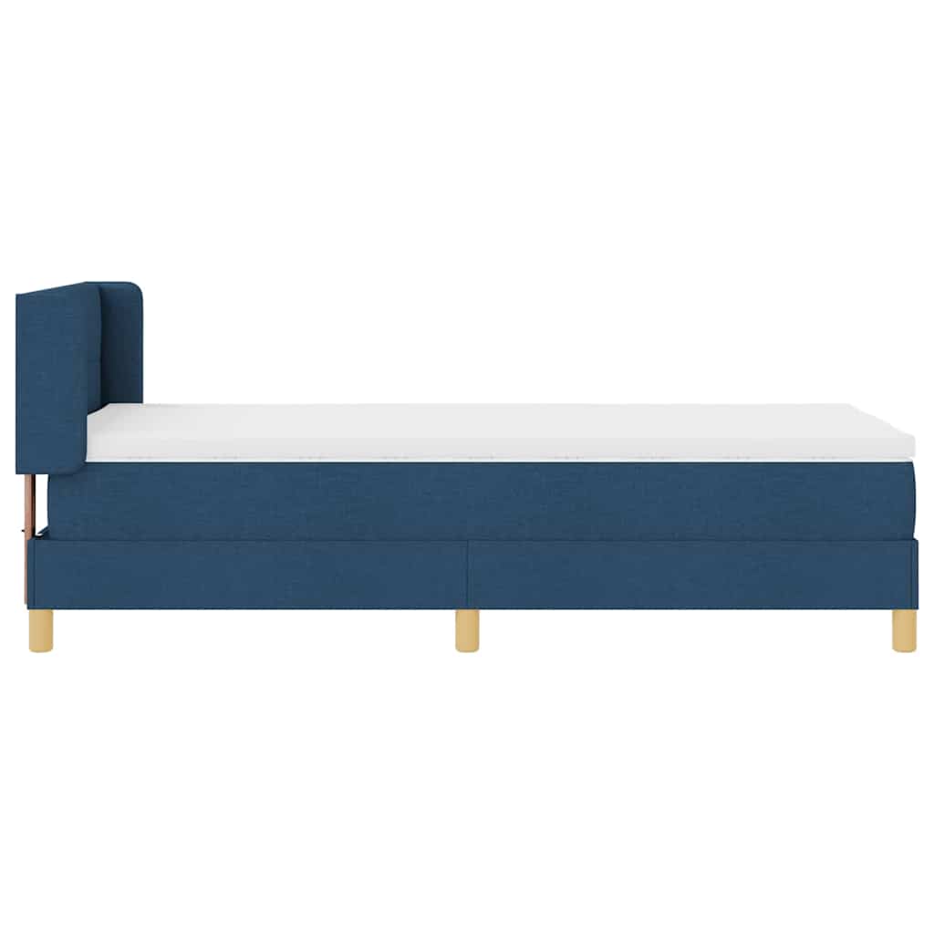 Letto a molle con testiera Blu 190 x 90 cm Tessuto | homemem39