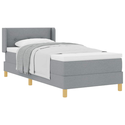 Letto a molle con testiera Grigio chiaro 200 x 90 cm Tessuto | homemem39